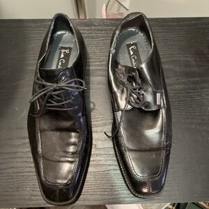 PIERRE CARDIN Dress MEN Shoe BLACK SHOE 13 Good Condition Laced Shiny Leather